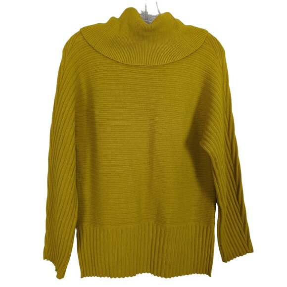 Moth By Anthropologie Mustard Yellow Turtleneck Sweater size XS Ribbed Knit - Picture 2 of 14